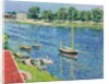 The Seine at Argenteuil, Boats at Anchor by Gustave Caillebotte