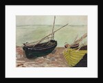 Study of Boats at Etretat Beach by Claude Monet
