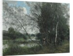Ville-d'Avray, the Pond with a Leaning Tree; Ville-d'Avray, l'etang a l'arbre penche, 1865-1870 by Jean Baptiste Camille Corot
