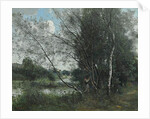 Ville-d'Avray, the Pond with a Leaning Tree; Ville-d'Avray, l'etang a l'arbre penche, 1865-1870 by Jean Baptiste Camille Corot