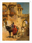 Departure for the Hunt in the Forecourt of a Palace of Jodhpore, c.1898-1900 by Edwin Lord Weeks