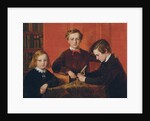 The Young Microscopists: Portrait of Frank, Harry and Arthur Izod Richards, Aged 10, 8 and 5, Playing with a Microscope by John Edgar Williams