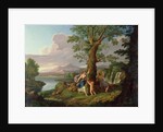 River Landscape with a Nymph Plucking a Branch from a Bleeding Tree by Andrea Locatelli