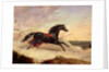 Arabs chasing a loose arab horse in an eastern landscape by John Frederick Herring Snr