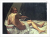Young Man Lying on a Bed with a Cat, 1620 by Giovanni Lanfranco