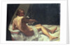 Young Man Lying on a Bed with a Cat, 1620 by Giovanni Lanfranco