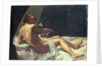 Young Man Lying on a Bed with a Cat, 1620 by Giovanni Lanfranco