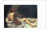 Young Man Lying on a Bed with a Cat, 1620 by Giovanni Lanfranco