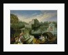The Spring: Fete Champetre in a Water Garden with Figures in a Boat by Jean Antoine Watteau