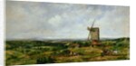 Landscape with Figures by a Windmill by Frederick Waters Watts