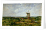 Landscape with Figures by a Windmill by Frederick Waters Watts