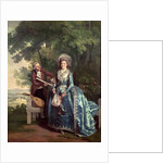 A lady and gentleman in a landscape by Benjamin Wilson