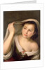 A young girl raising her veil by Bartolome Esteban Murillo