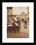 A Parisian Street Scene by Francesco Miralles Galaup