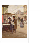 A Parisian Street Scene by Francesco Miralles Galaup