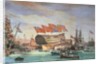 The Launching of HMS 'Trafalgar' at Chatham, July 1820 by C. John Mayle Whichelo