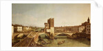 The Bridge at Delle Navi, Verona by Bernardo Bellotto