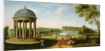 The Queen's Theatre from the Rotunda, Stowe House, Bucks, with Lord Cobham and Charles Bridgeman by Jacques Rigaud