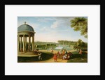 The Queen's Theatre from the Rotunda, Stowe House, Bucks, with Lord Cobham and Charles Bridgeman by Jacques Rigaud