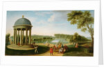 The Queen's Theatre from the Rotunda, Stowe House, Bucks, with Lord Cobham and Charles Bridgeman by Jacques Rigaud