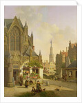 Vegetable stall in a Dutch town by Jan Hendrik Verheyen