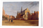 The Groote Market, Haarlem, with the Church of St. Bavo by Gerrit Adriaensz Berckheyde
