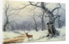 A Stag in a wooded landscape by Nils Hans Christiansen