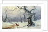 A Stag in a wooded landscape by Nils Hans Christiansen