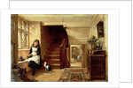 An Interior with a Girl Playing with Cats by Robert Collinson