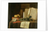 A Trompe L'Oeil With A Pewter Ink Stand, Books And Papers, 1702 by Edwaert Colyer or Collier