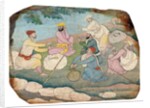 Travellers enjoying music by the wayside, mid 18th century by Indian School