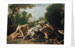 Dogs Fighting in a Wooded Clearing by Frans Snyders or Snijders