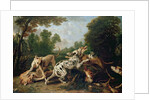 Dogs Fighting in a Wooded Clearing by Frans Snyders or Snijders