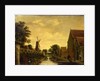 A Canal by a Town Wall with Labourers Unloading Timber, c.1650 by Pieter Jansz. van Asch