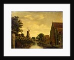 A Canal by a Town Wall with Labourers Unloading Timber, c.1650 by Pieter Jansz. van Asch