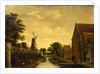 A Canal by a Town Wall with Labourers Unloading Timber, c.1650 by Pieter Jansz. van Asch