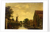A Canal by a Town Wall with Labourers Unloading Timber, c.1650 by Pieter Jansz. van Asch