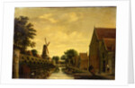 A Canal by a Town Wall with Labourers Unloading Timber, c.1650 by Pieter Jansz. van Asch