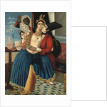 An amorous couple, late 19th century by Abu'l Hassan Ghaffari