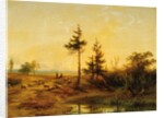 An extensive heath landscape by Cornelis Lieste