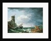 A Storm with Shipwreck by a Fortress, a Castaway in the Foreground, 1769 by Claude Joseph Vernet