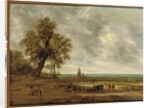 A panoramic landscape with travellers on a path, the city of Amersfoort beyond, 1634 by Salomon van Ruisdael or Ruysdael