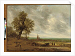A panoramic landscape with travellers on a path, the city of Amersfoort beyond, 1634 by Salomon van Ruisdael or Ruysdael