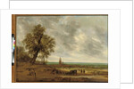 A panoramic landscape with travellers on a path, the city of Amersfoort beyond, 1634 by Salomon van Ruisdael or Ruysdael
