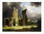 Glastonbury Abbey with the Tor beyond by George Arnald