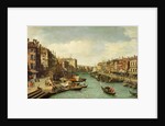 The Grand Canal near the Rialto Bridge, Venice, c.1730 by (1697-1768) Canaletto