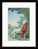 Mr. O'Flanagan seated in profile to the left in a Park, 1771 by Louis Carrogis