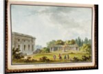 Vue de Jeu de Bague, de Sa Gallerie, & d'une des Façades du Chateau by Claude Louis Chatelet