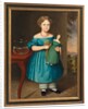 Portrait of Amy Philpot in a Blue Dress with Doll and Goldfish by Joseph Whiting Stock