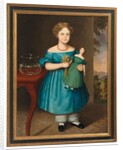 Portrait of Amy Philpot in a Blue Dress with Doll and Goldfish by Joseph Whiting Stock
